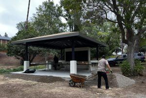 Construction on the outdoor classroom continues. 