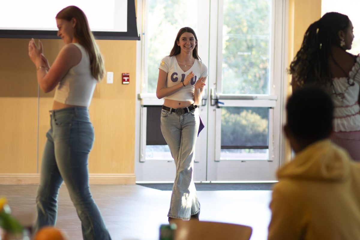 Students learning the dance. 