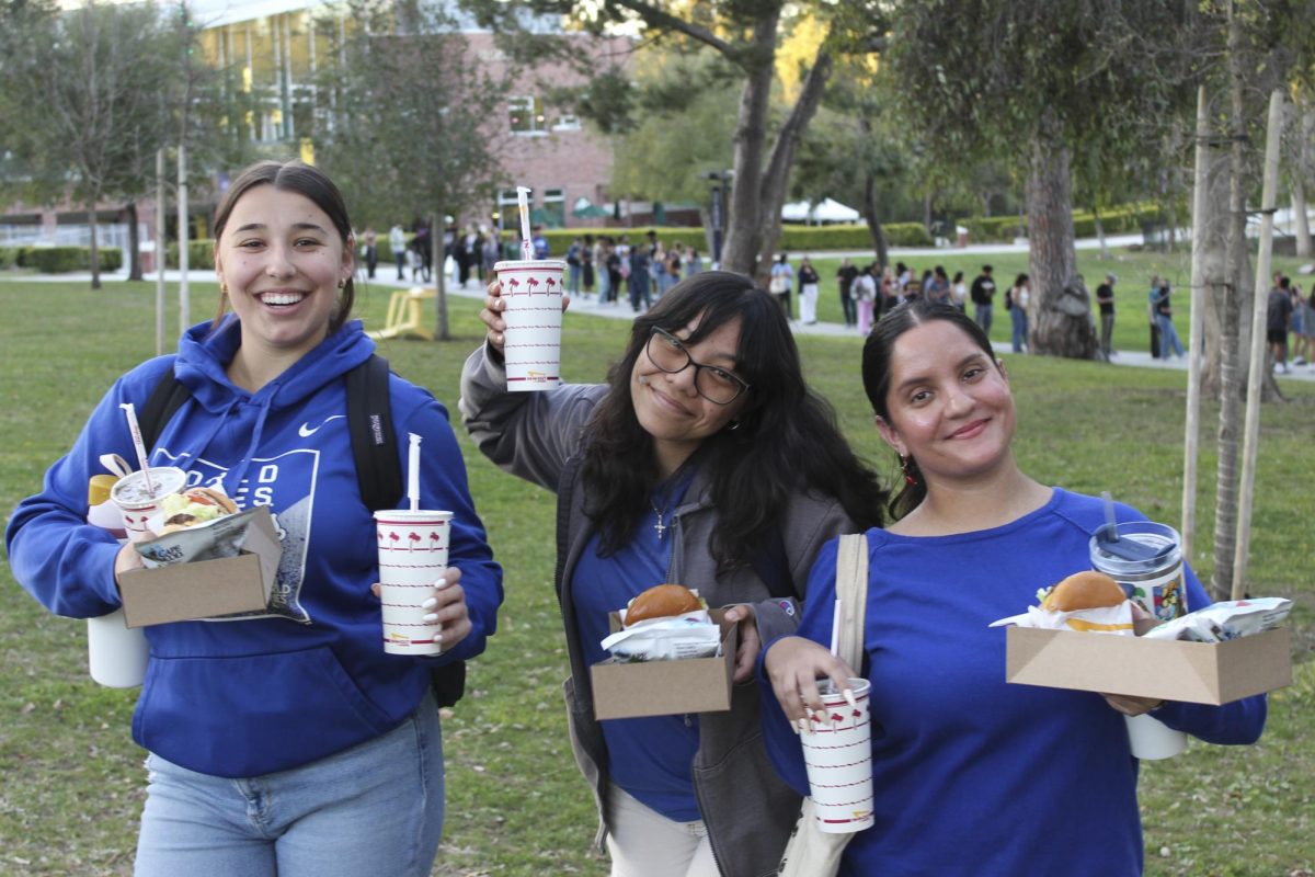 Rocio Pineda, Katie Adams, Kenda Khatter with In-N-Out provided by the Anti-Human Trafficking Club.