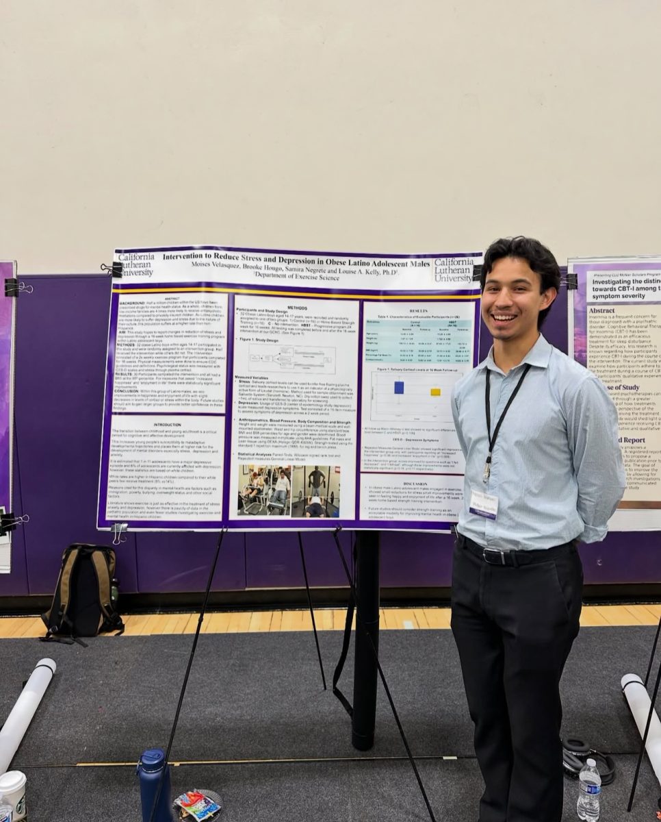 Moises Velasquez presenting his research at the 2024 Festival of Scholars