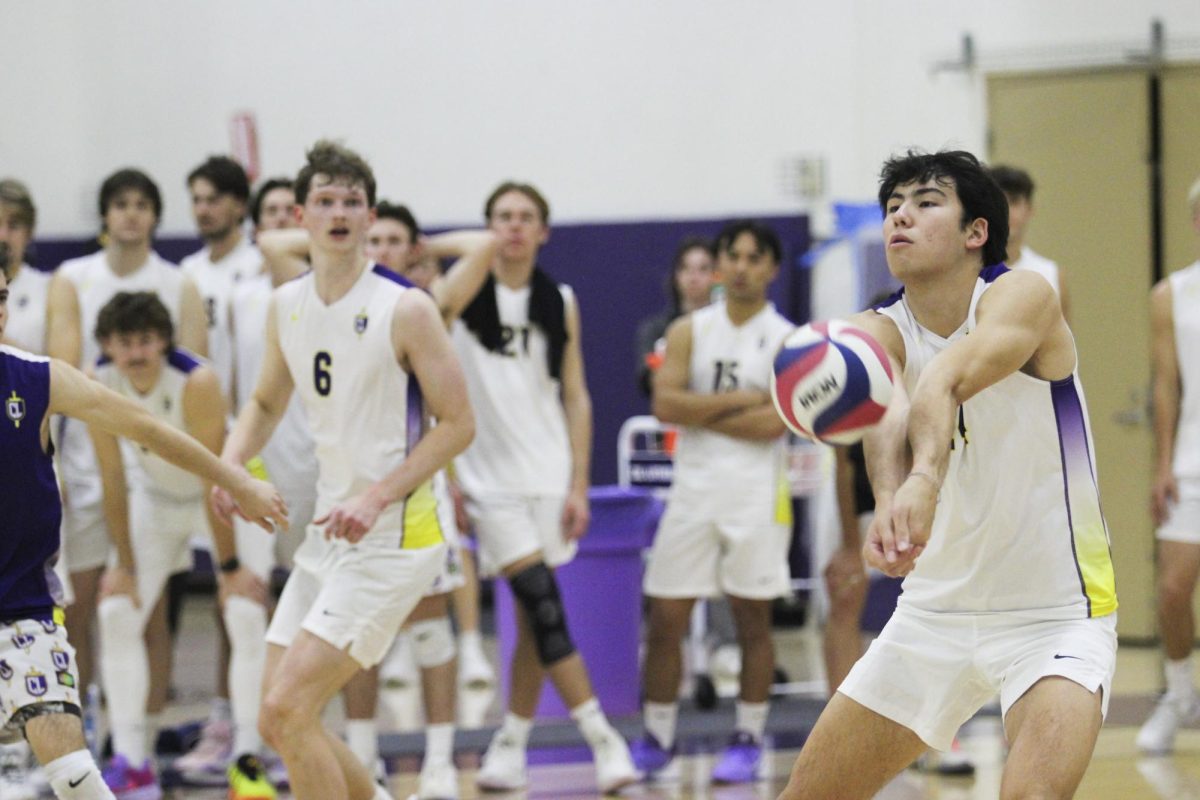 Junior outside hitter Brendan Hom had nine kills, two blocks, and an ace in Thursday night’s match.