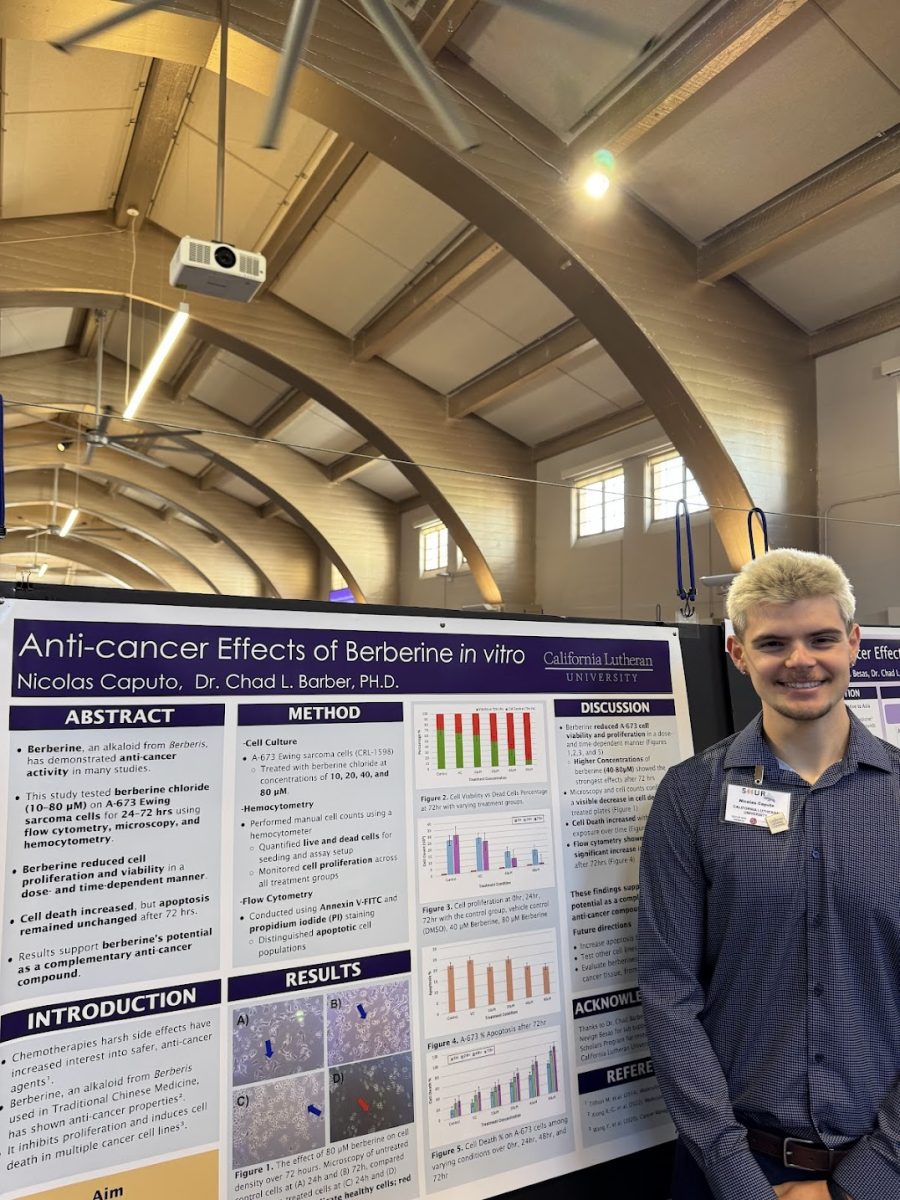 Nicolas Caputo presenting his research project.