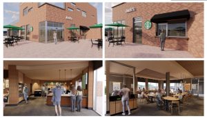 A new side pick-up window will allow Starbucks to continue serving Grubhub orders after the interior's 10 p.m. close. 
